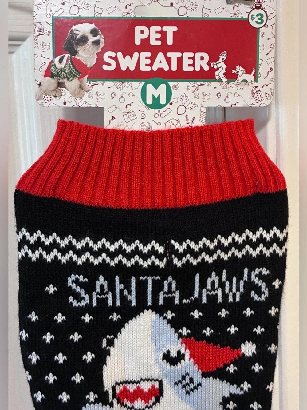 NWT Pet Sweater - Black/Red Knit Pet Festive Sweater 